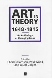 Cover of: Art in Theory 1648-1815: An Anthology of Changing Ideas