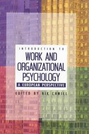 Cover of: Introduction to Work and Organizational Psychology: A European Perspective