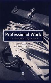 Professional work : a sociological approach