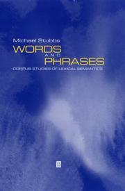 Words and phrases : corpus studies of lexical semantics