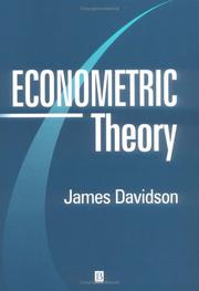 Cover of: Econometric Theory by James Davidson