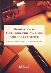 Cover of: Quantitative Methods for Finance and Investments by John L. Teall, Iftekhar Hasan