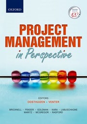 Cover of: Project management in perspective by Theuns F. J. Oosthuizen, Robert Venter