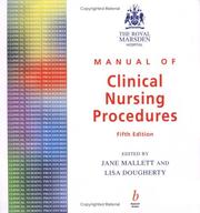 The Royal Marsden hospital manual of clinical nursing procedures