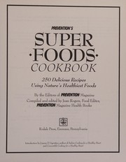 Cover of: Prevention's super foods cookbook: 250 delicious recipes using nature's healthiest foods