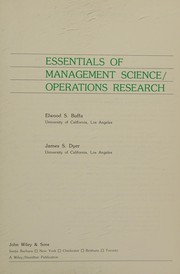 Cover of: Essentials of management science/operations research