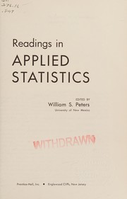 Cover of: Readings in applied statistics.