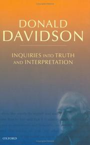 Cover of: Inquiries into truth and interpretation