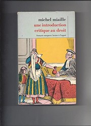 Cover of: Une introduction critique au droit by Michel Miaille