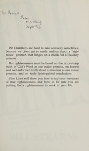Cover of: Fine lines: knowing God's right/wrongs for your life