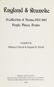 Cover of: England & Roanoke: a collection of poems, 1584-1987 : people, places, events