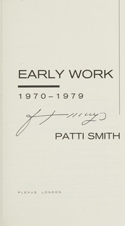 Cover of: Early Work, 1970-79