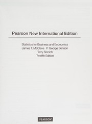 Cover of: Statistics for Business and Economics: Pearson New International Edition