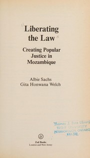 Cover of: Liberating the law by Sachs, Albie