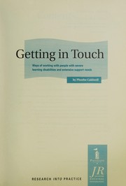 Cover of: Getting in Touch: Ways of Working with People with Severe Learning Disabilities and Extensive Support Needs (Research into Practice)