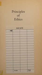 Cover of: Principles of ethics