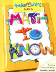 Cover of: Math to Know, Book a: Problem Solving