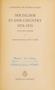 Cover of: Socialism in one country, 1924-1926.