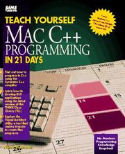 Cover of: Teach yourself Mac C ⁺⁺ programming in 21 days