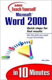 Cover of: SAMS teach yourself Microsoft Word 2000 in 10 minutes