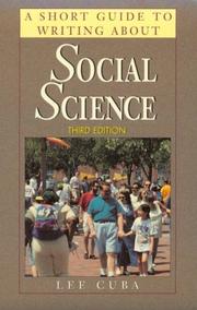 Cover of: A short guide to writing about social science by Lee J. Cuba