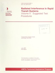 Cover of: Radiated interference in rapid transit systems: Suggested test procedures