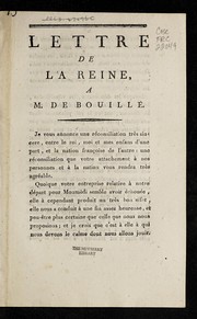 Cover of: Lettre de la reine, a M. de Bouille .