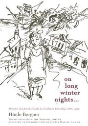 Cover of: On long winter nights--: memoirs of a Jewish family in a Galician township (1870-1900)