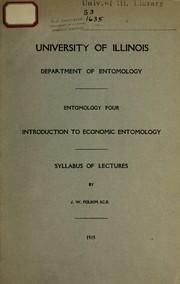 Cover of: Entomology four: introduction to economic entomology : syllabus of lectures