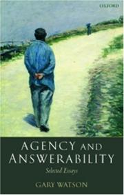 Cover of: Agency and answerability: selected essays