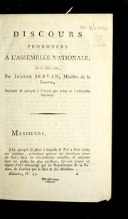 Cover of: Discours prononce s a l'Assemble e nationale, le 11 mai 1792