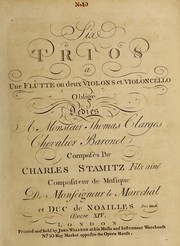 Cover of: Six trios a une flutte ou deux violons et violoncello oblig℗♭Ứ, oeuvre XIV