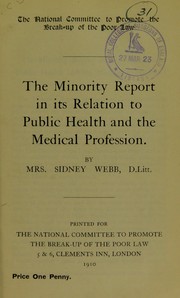 Cover of: The minority report in its relation to public health and the medical profession