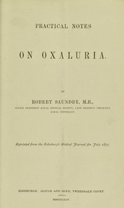 Cover of: Practical notes on oxaluria