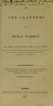 Cover of: On the glanders in the human subject