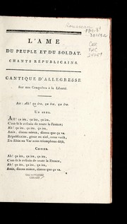 Cover of: L'ame du peuple et du soldat: chants re publicains
