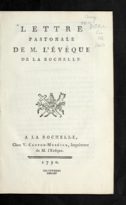 Cover of: Lettre pastorale de M. l'e ve que de La Rochelle