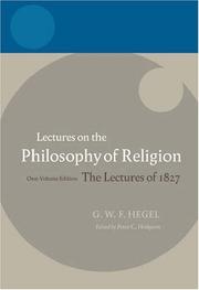 Lectures on the philosophy of religion : the lectures of 1827