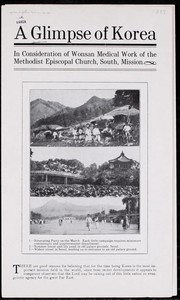 Cover of: A glimpse of Korea: in consideration of Wonsan Medical Work of the Methodist Episcopal Church, south, mission