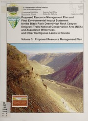 Cover of: Black Rock Desert-High Rock Canyon Emigrant Trails National Conservation Area (NCA) and associated wilderness, and other contiguous lands in Nevada: final resource management plan and environmental impact statement