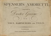 Cover of: Spenser's Amoretti: for the voice, harpsichord, and violin
