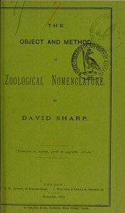 Cover of: The object and method of zoological nomenclature
