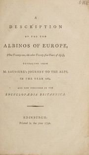 Cover of: A description of the two albinos of Europe, (one twenty-one, the other twenty-four years of age)