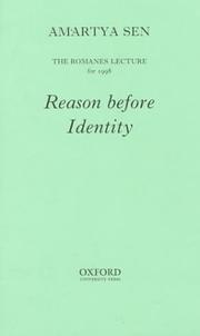 Reason before identity by Amartya Sen
