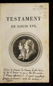 Cover of: Testament de Louis XVI