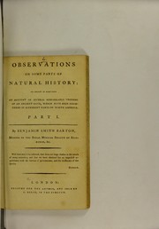Cover of: Observations on some parts of natural history: to which is prefixed an account of several remarkable vestiges of an ancient date, which have been discovered in different parts of North America. Pt. I