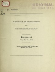 American Gas and Electric Company and the Northern Trust Company by American Gas and Electric Company