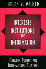 Cover of: Interests, institutions, and information by Helen V. Milner