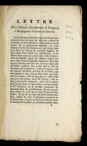 Cover of: Lettre d'un militaire gentilhomme & Franc ʹais: a   Monseigneur le Comte d'Artois