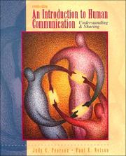 Cover of: An introduction to human communication: understanding & sharing